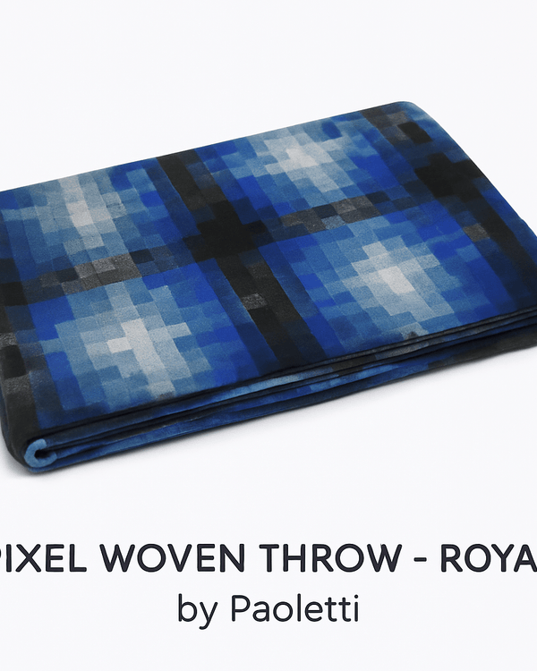 PIXEL WOVEN THROW – ROYAL by Paoletti