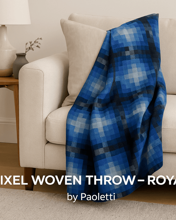 PIXEL WOVEN THROW – ROYAL by Paoletti