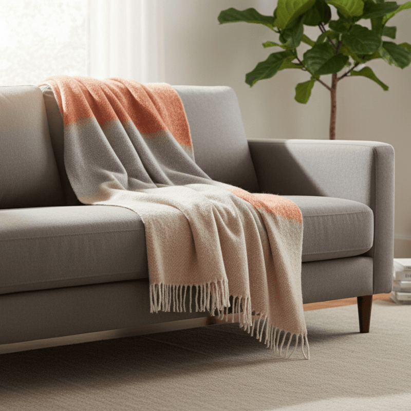 Rawton Ombre Throw Brick/Flint by Yard