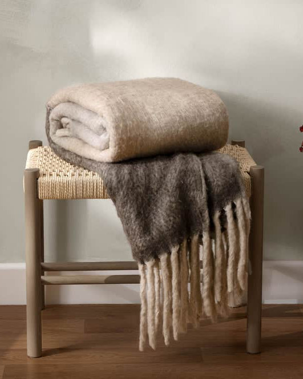 Rawton Ombre Throw Flint/Black by Yard