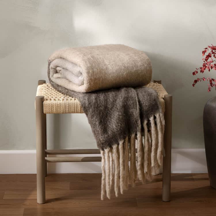 Rawton Ombre Throw Flint/Black by Yard