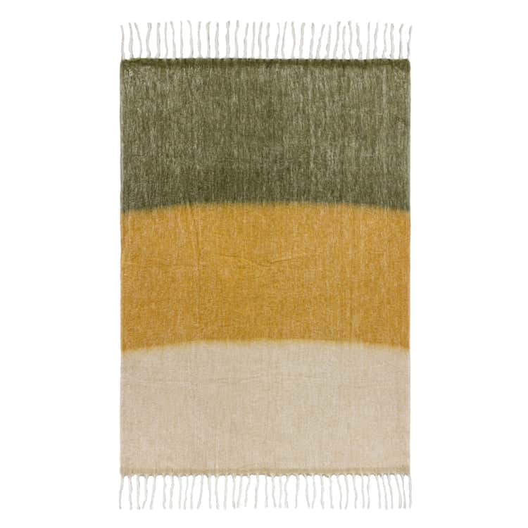 Yard (Riva Home) Throw Rawton Ombre Throw Natural/Moss by Yard
