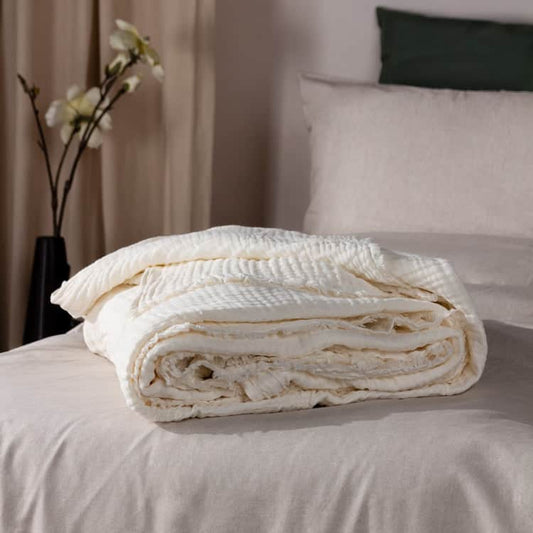 Yard (Riva Home) Throw White LARK MUSLIN COTTON THROW by Yard