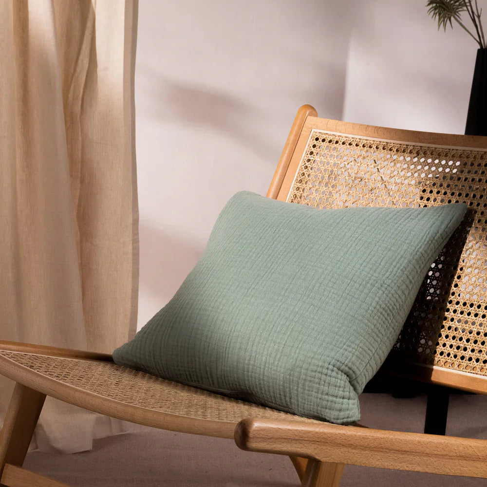 Yard (Riva Home) Yard Cushion Eucalyptus LARK MUSLIN COTTON CUSHION by Yard