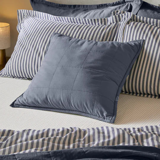 Yard (Riva Home) Yard Cushion HEBDEN QUILTED WASHED COTTON CUSHION by Yard