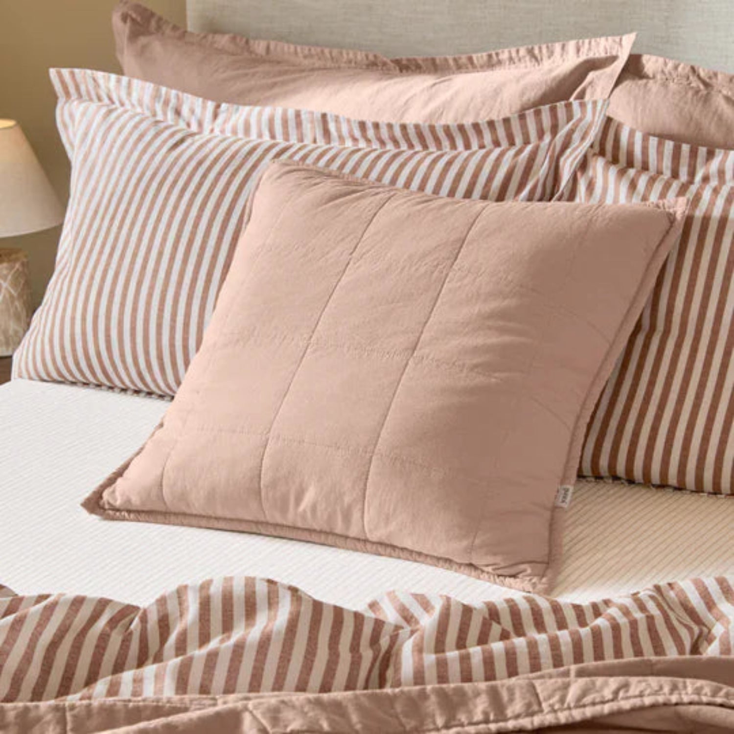 Yard (Riva Home) Yard Cushion HEBDEN QUILTED WASHED COTTON CUSHION by Yard