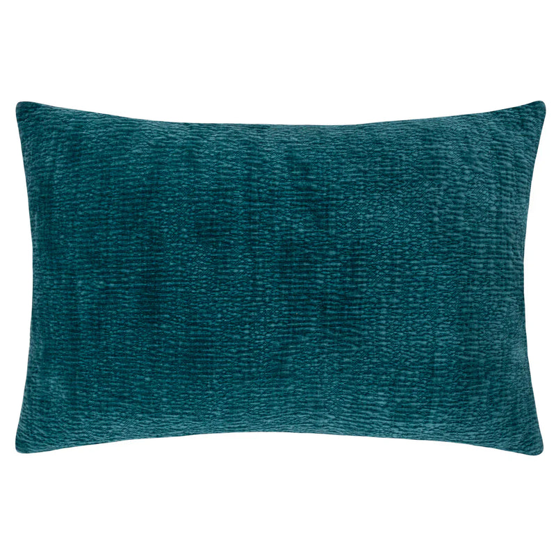 🧵 Osaka Chenille Cushion – Burnt Red / Petrol / Saffron by Yard
