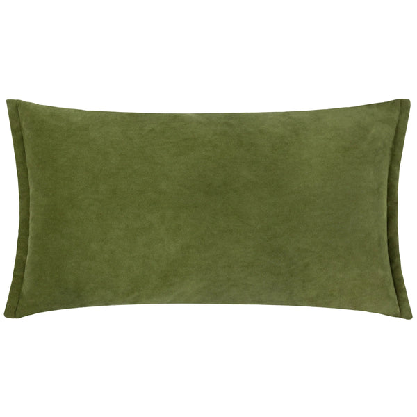 Yard Merton Square or Rectangular Velvet Cushion Olive Oil