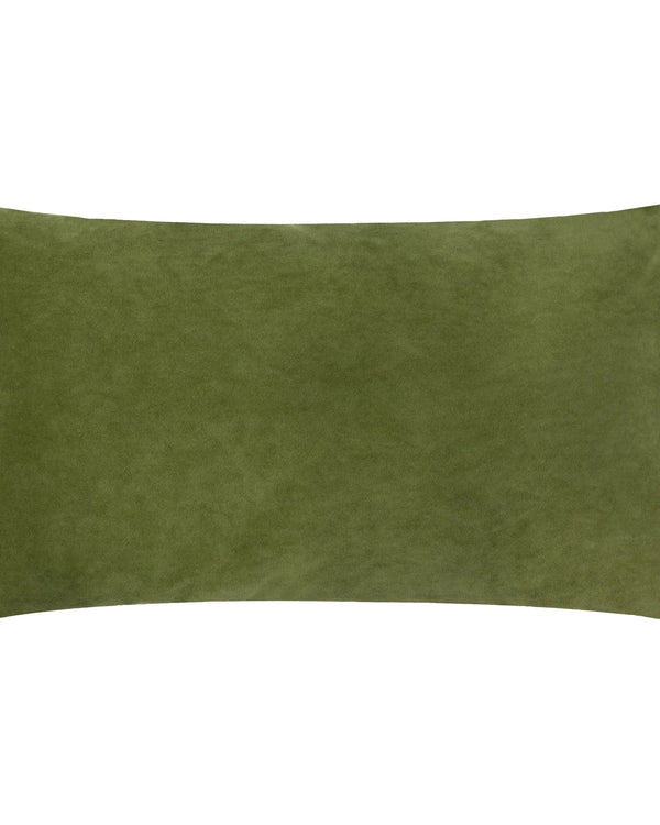 Yard Merton Square or Rectangular Velvet Cushion Olive Oil