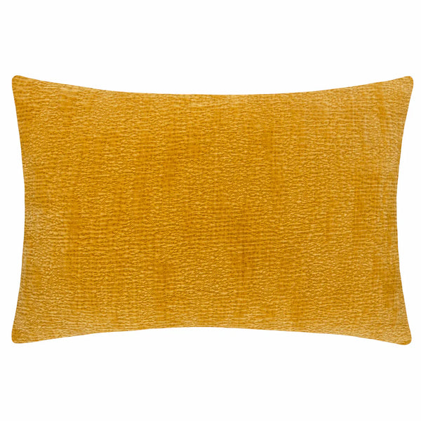🧵 Osaka Chenille Cushion – Burnt Red / Petrol / Saffron by Yard