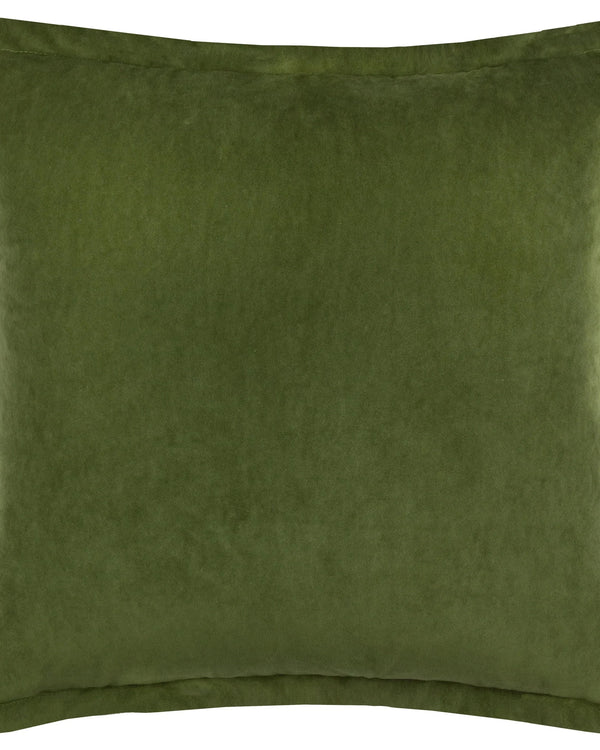 Yard Merton Square or Rectangular Velvet Cushion Olive Oil