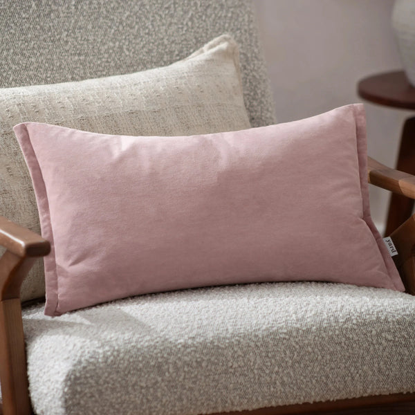 Yard Merton Square or Rectangular Velvet Cushion Dusty Rose