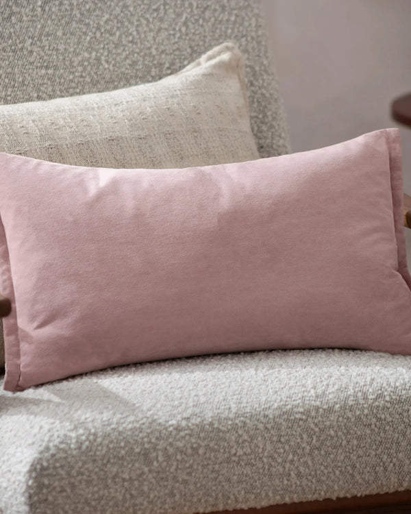 Yard Merton Square or Rectangular Velvet Cushion Dusty Rose