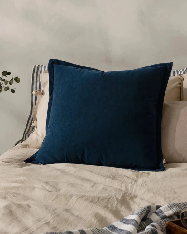 Yard Merton Square or Rectangular Velvet Cushion Indigo