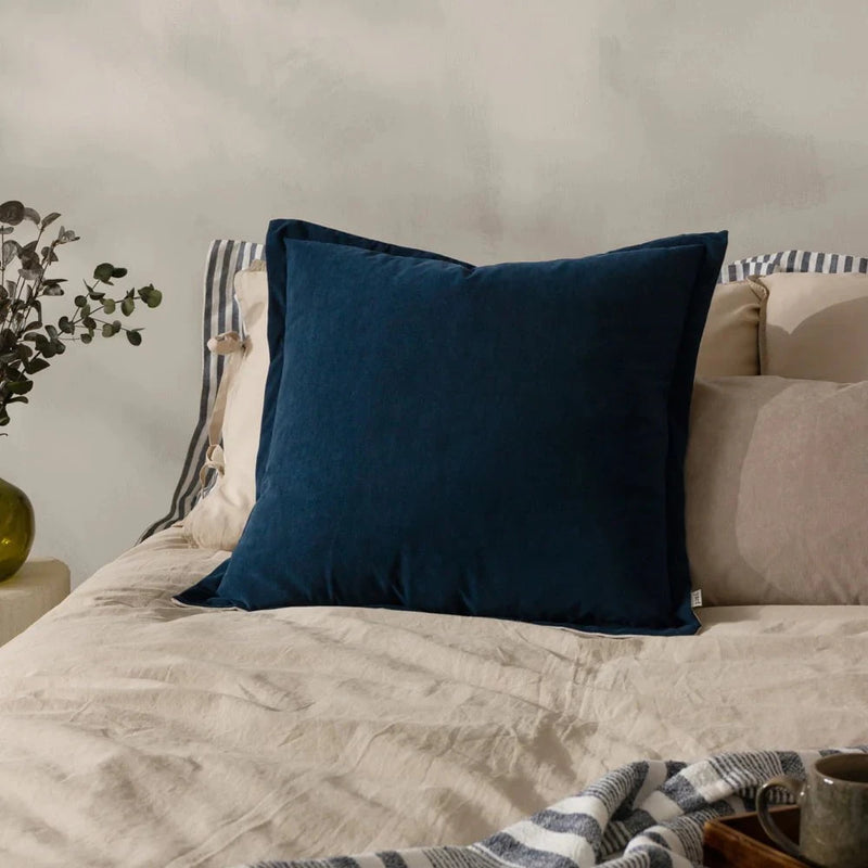 Merton Square or Rectangular Velvet Cushion by Yard  -  Indigo