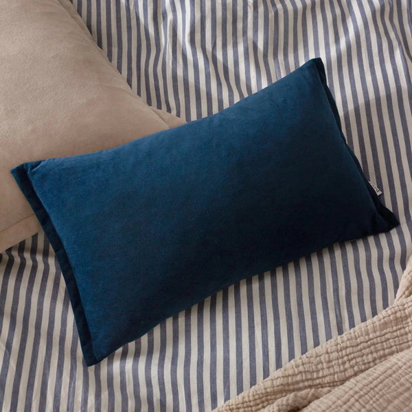 Yard Merton Square or Rectangular Velvet Cushion Indigo