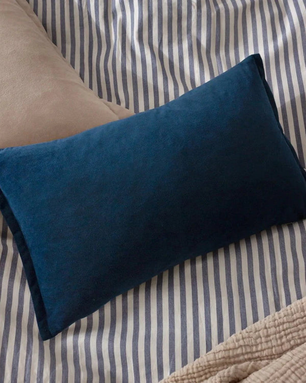 Yard Merton Square or Rectangular Velvet Cushion Indigo