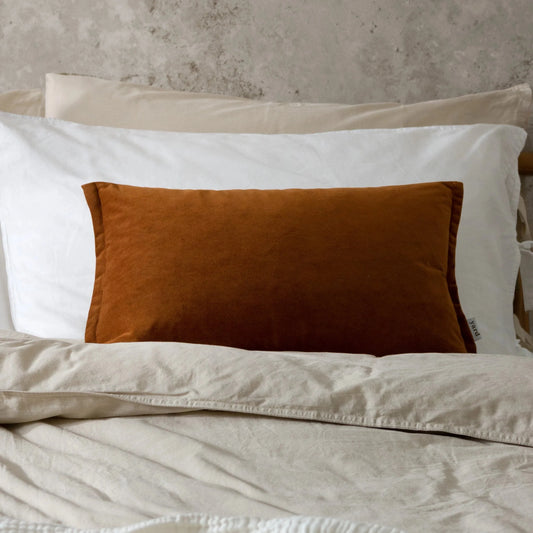 Yard (Riva Home) Yard Cushion Yard Merton Square or Rectangular Velvet Cushion Pecan