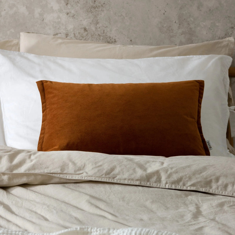 Yard Merton Square or Rectangular Velvet Cushion Pecan