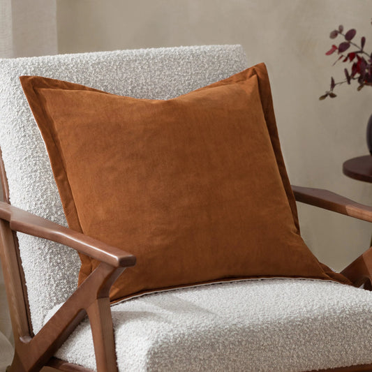 Yard (Riva Home) Yard Cushion Yard Merton Square or Rectangular Velvet Cushion Pecan