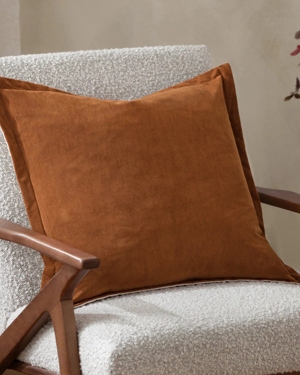 Yard Merton Square or Rectangular Velvet Cushion Pecan