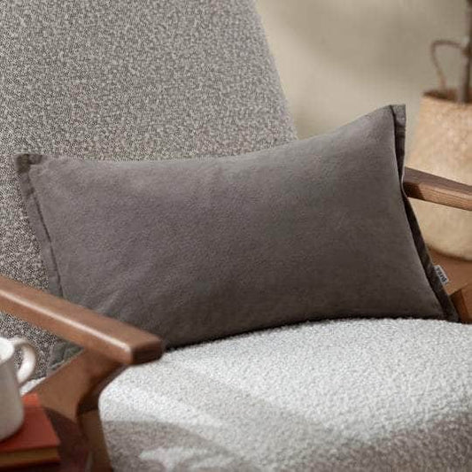 Yard (Riva Home) Yard Cushion Yard Merton Square or Rectangular Velvet Cushion Taupe